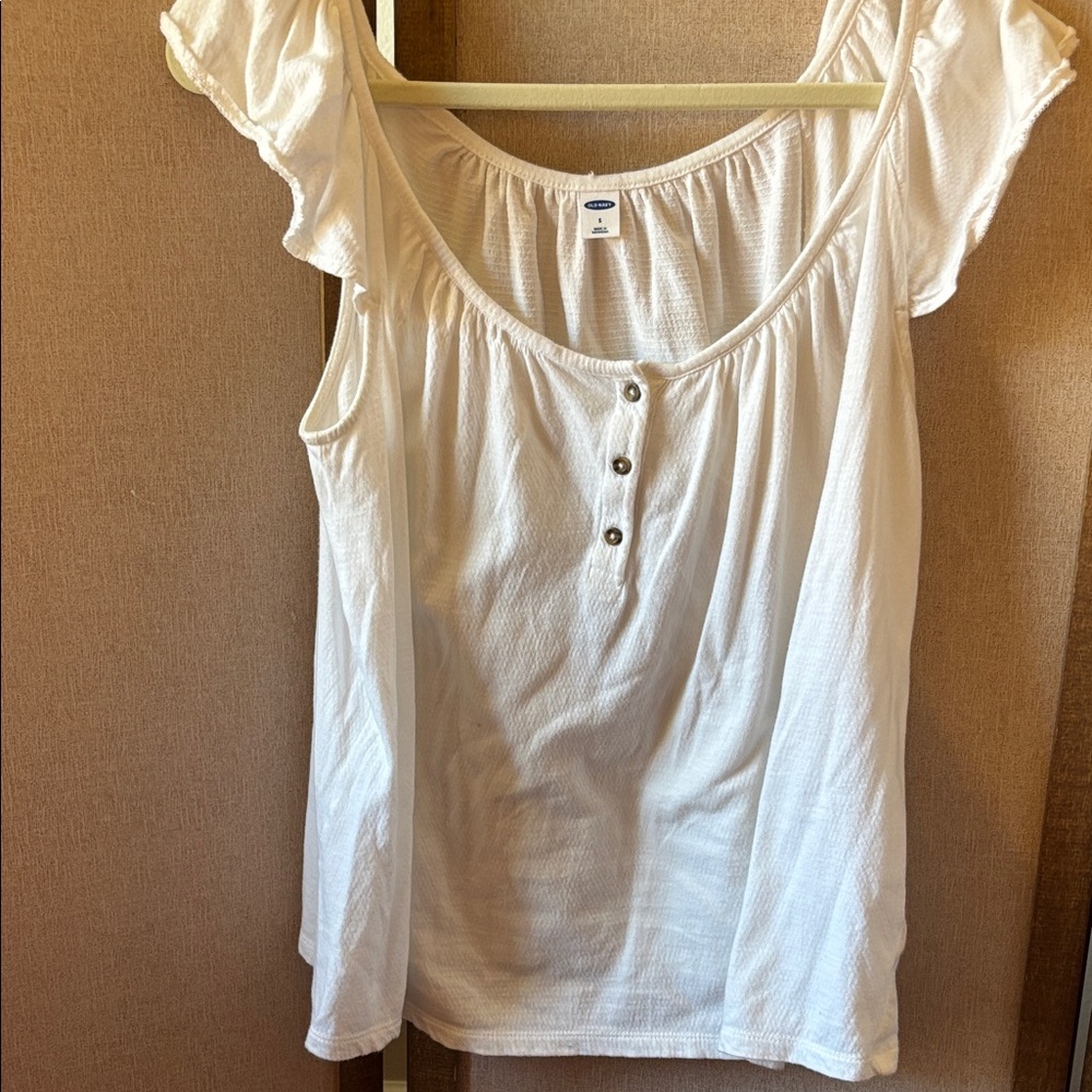 FINAL MARKDOWN Old navy White Ruffled Sleeve peasant Top small